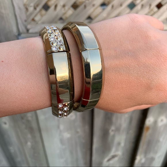 G by Gennaro Jewelry - Gold Statement Bracelet Set With Rhinestones